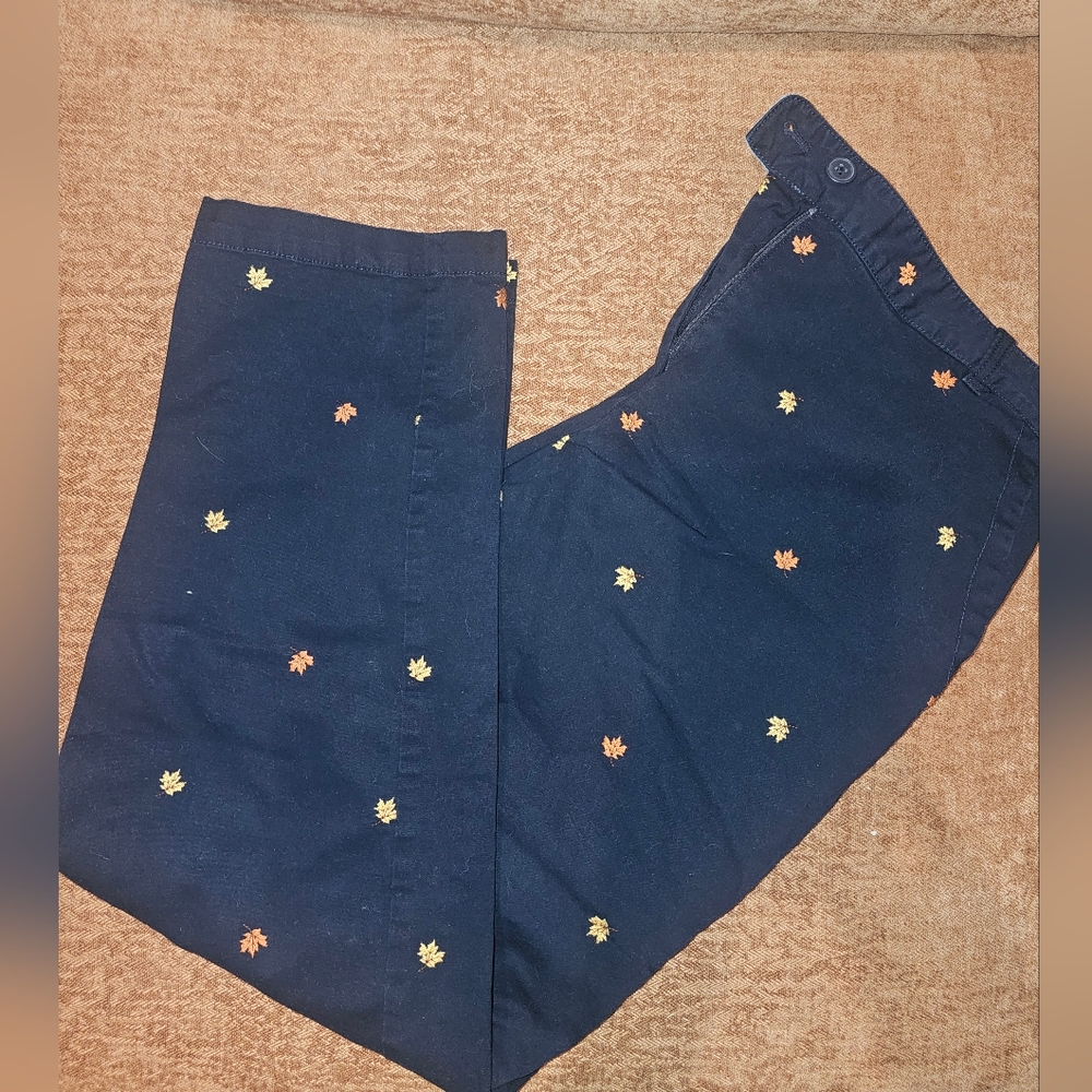 Talbots Embroidered Leaf Ankle Pants – Size 14